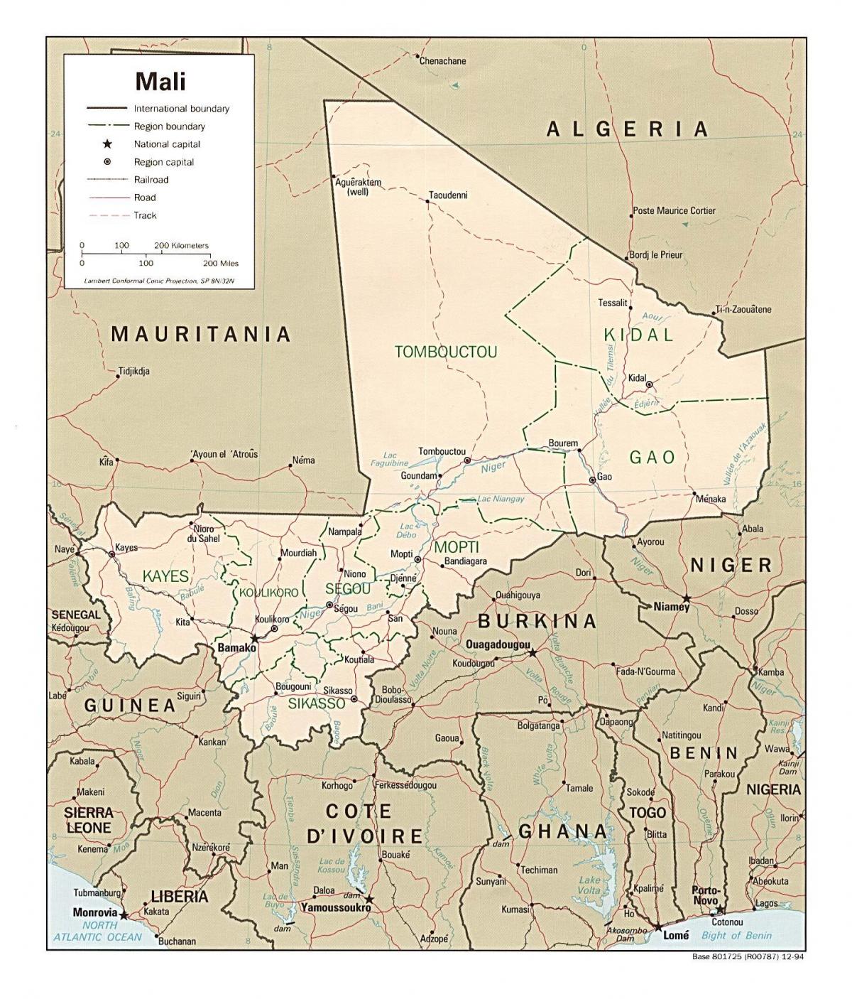 რუკა Mali ქვეყანა