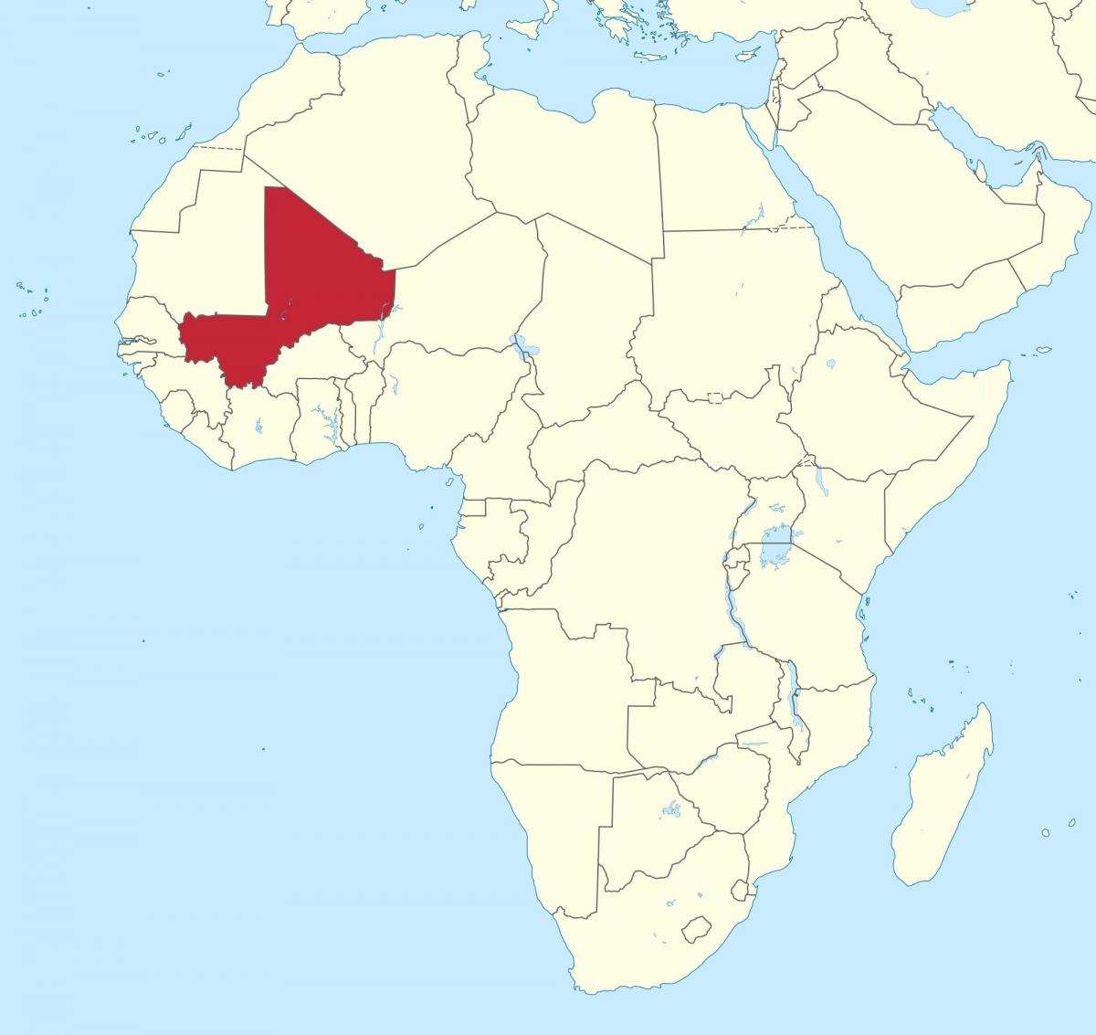 Mali მდებარეობა მსოფლიო რუკა